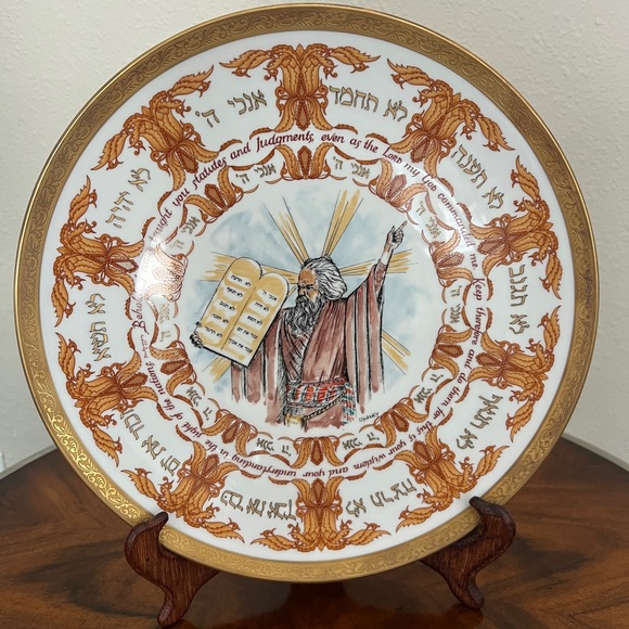 1979 Laszlo Ispanky W. Goebel Porcelain Ten Commandments Collector Plate - Picture 9 of 9